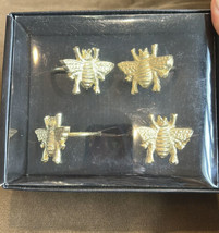New Napkin Rings Set Of 4 Butterfly Gold COLOR NIB - $24.98