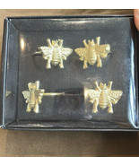 New Napkin Rings Set Of 4 Butterfly Gold COLOR NIB - £19.64 GBP