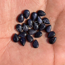 12x16 mm Pear Lab Created Blue Sunstone Cabochon Loose Gemstone Jewelry - $6.92+