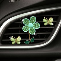 Color Crystal Flower Car Air Freshener Lovely Little  Ladies&#39; Car Perfume Decora - £31.12 GBP