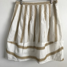 BCBGMaxAzria Skirt 2 White Stripe Preppy A Line Full Liner Side Zip Gree... - $15.69