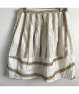 BCBGMaxAzria Skirt 2 White Stripe Preppy A Line Full Liner Side Zip Gree... - £12.39 GBP