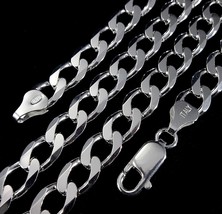 7MM Solid 925 Sterling Silver Italian CUBAN CURB Men&#39;s Chain Made in Italy  - £36.36 GBP+