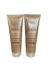 (2) L&#39;Oreal Sublime Glow Daily Moisturizer Medium Skin Tone Enhancer 8 o... - £46.38 GBP