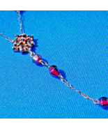 Antique Garnet Deco Necklace Flapper era Vintage 18&quot; inch Chain 10K Gold - $1,861.36 CAD
