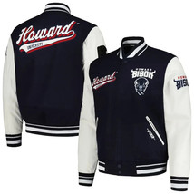 Howard University Bison Varsity Jacket – Navy Blue and White Letterman S... - $150.00+
