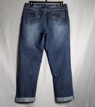 Earl Jean women&#39;s Roll Hem Ankle Medium Wash Denim Jeans Size 14 - £15.86 GBP