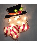 Holiday Home SNOWMAN Double Sided Glazed Window Decor Tested - WORKS - $22.55 CAD