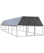 vidaXL Chicken Cage Silver, Silver Grey Galvanized Steel, Polyethylene - $24,835.67 MXN