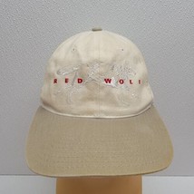 Vintage 1994 Red Wolf Beer Beige Snapback Baseball Hat Cap 90s Anheuser ... - £40.97 GBP