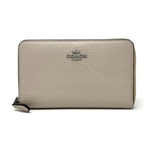 Coach Medium Id Zip Wallet in Steam Gray Leather C4124 New With Tags - £177.62 GBP