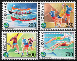 ZAYIX Faroe Islands 193-196 MNH Games Sports Swimming Rowing 051023S82M - £4.31 GBP