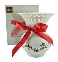 Mikasa Holiday Lace 6in Christmas Holiday Vase with Box - $20.12