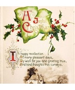 1900s Greeting Card Postcard Joyful Christmas Winter Scene Farm Poem E83B - $28.07 CAD