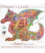 SunsOut Steve Sundram Dragon’s Castle 1000 pc Shaped Jigsaw Puzzle Fantasy - £14.79 GBP