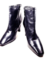 BANDOLINO  Size 10 Women High Heel Black Ankle Boot Side Zip Mod Hipster... - £31.44 GBP