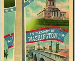Washington Monument Collage Washington Dc Unp non Utilisé Lin Carte Post... - $7.13