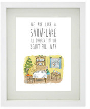 WINNIE THE POOH Christmas Quotes - Framed Print - Xmas Decorations - Snowflake - £15.15 GBP