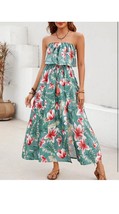 Women&#39;s Ruffle Floral Maxi Summer Casual Dress Off Shoulder-SIZE S - $19.80