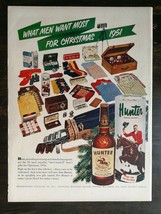 Vintage 1951 Hunter Blended WhiskeyChristmas Full Page Original Ad 721 - £5.30 GBP