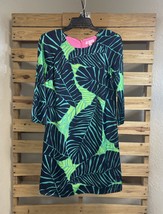 Lilly Pulitzer Carol 3/4 Sleeve Tropical Satin Shift Preppy Dress Size 2... - $375.11 MXN