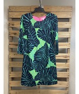 Lilly Pulitzer Carol 3/4 Sleeve Tropical Satin Shift Preppy Dress Size 2... - $366.30 MXN