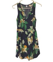 Old Navy Dress Womens Small Blue White Tropical Floral Knee Length Sleev... - £7.85 GBP