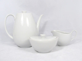 James Chatelaine Teapot Sugar Bowl Creamer China Set Snow White Bavaria Germany - £63.74 GBP