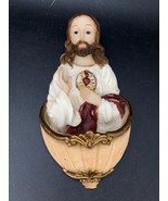 Jesus Florentine Collection Holy Water 6” Font Resin Material - $508.65 MXN
