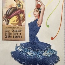 Art Postcard Vintage Antique With Silk Dress Cartel De Toros Spain Chamiaco - $13.00