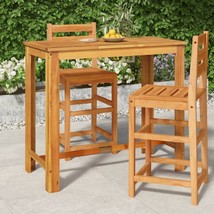 Outdoor Indoor Wooden Patio Bar Table Solid Acacia Wood Garden Dining Ta... - $173.24+