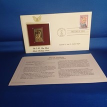 BLACK HERITAGE SERIES (W.E.B. DU BOIS) 22k Gold Foil FDC 1992 29¢ Stamp - £7.46 GBP