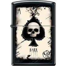 Zippo Lighter - Dark Ace Skull Black Matte - 853938 - £24.16 GBP