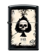 Zippo Lighter - Dark Ace Skull Black Matte - 853938 - $560.59 MXN
