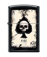 Zippo Lighter - Dark Ace Skull Black Matte - 853938 - £24.42 GBP