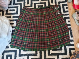 Clannclet Red And Green Tartan Skirt For Women Size 46 Express Shipping - £39.56 GBP