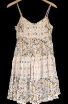 Lucky Brand Womens Size Small Cream Floral Boho Tiered Sundress Peasant ... - $549.37 MXN