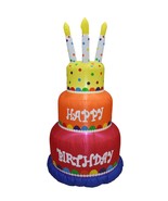 USED 6 FOOT TALL INFLATABLE HAPPY BIRTHDAY CAKE Party Outdoor Lawn Decor... - £39.74 GBP