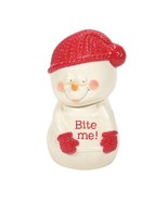Snowman Cookie Jar Snowpinions Christmas 10&quot; High Ceramic Red Off White ... - €33,64 EUR