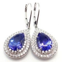 Authentic! Tiffany &amp; Co Platinum Diamond Tanzanite Soleste Drop Earrings - £9,372.72 GBP