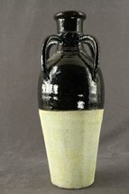 Studio Art Pottery Amphora Two Tone Blue Drip Fat Lava Redware Crock Vas... - $102.24