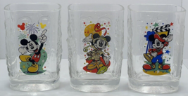 Vintage Mickey Mouse McDonald&#39;s Walt Disney Square Glasses Set of 3  from 2000 - £15.07 GBP