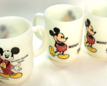 Mickey Mouse Today &amp; 2 Plain Milk Glass Coffee Cup Mug Pepsi 1980 Anchor... - $39.99