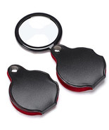 3.5X Glass Lens Pocket Magnifier with Leather Pouch Folding Magnifying Tool - $13.51 CAD