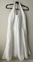 CHAPS Halter Broderie A-Line Dress Sleeveless Knee Length White - Size 16 - £19.38 GBP