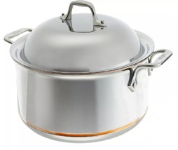 New All-Clad 6508 SS Copper Core 5-Ply Bonded 8-qt Round Roaster with Dome Lid - $317.89