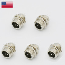 5 Pcs 4 Pin Ham &amp; Cb Radio Mic Microphone Connector Male Panel Chassis M... - $18.99