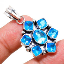 London Blue Topaz Gemstone Handmade Ethnic Gifted Pendant Jewelry 1.80" SA 8400 - £3.96 GBP
