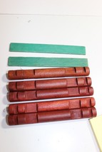 Lot Rare HTF pieces Wooden Lincoln Logs 6&quot; long round 4 notch to build a cabin - £10.27 GBP