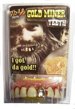 Gold Miner With Gold Tooth Fake Goofy Joke Bad False #NV1071 Billy Bob Costume - £5.30 GBP